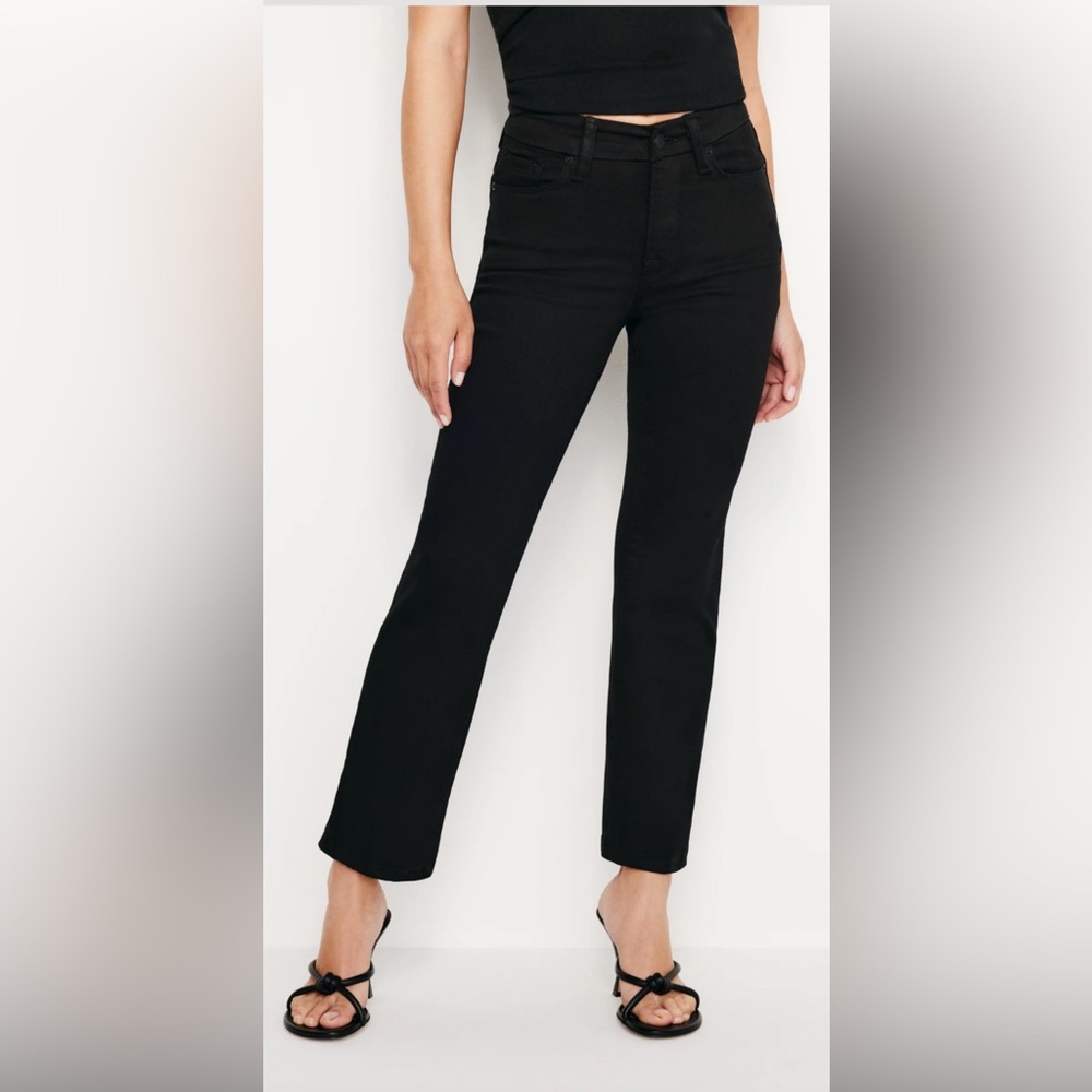 Good American Women’s Jeans Straight Leg Black Size 6/28